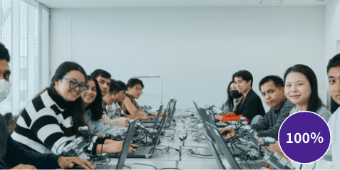 就職率・就労ビザ取得率100％の実績